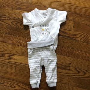 H&M organic cotton outfit; pants and onesie